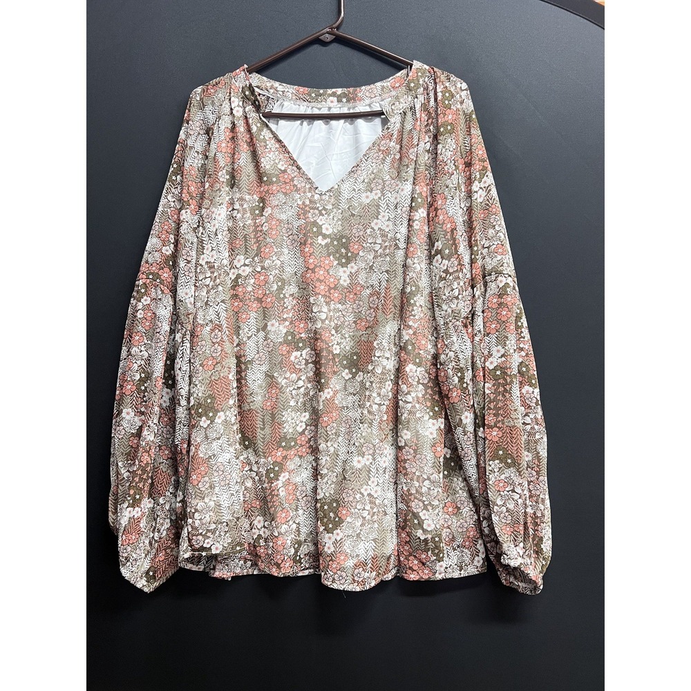Unbranded Floral  Blouse plus sz‎ 2X Multicolor